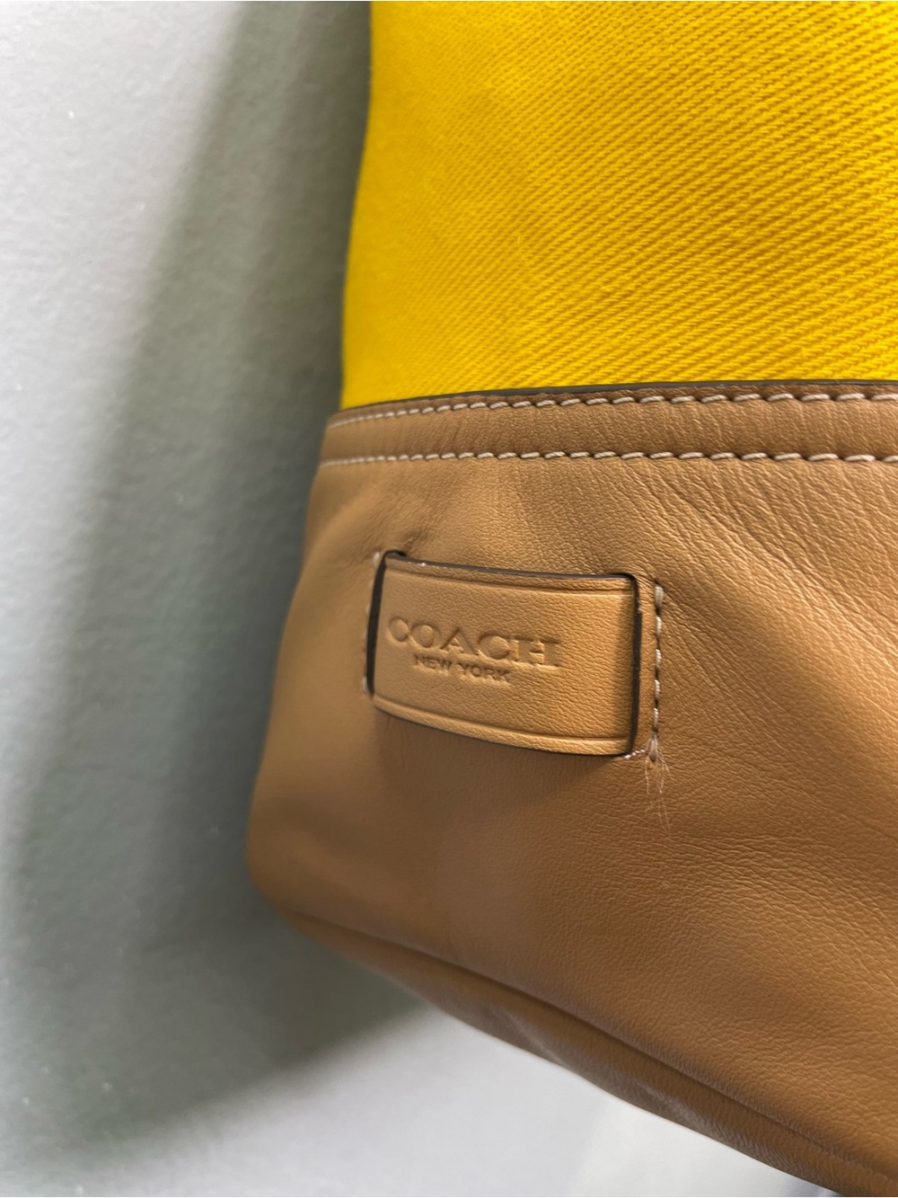 Coach Hadley Twill Large Duffel Tote in Sunflower Yellow - Picture 4 of 14